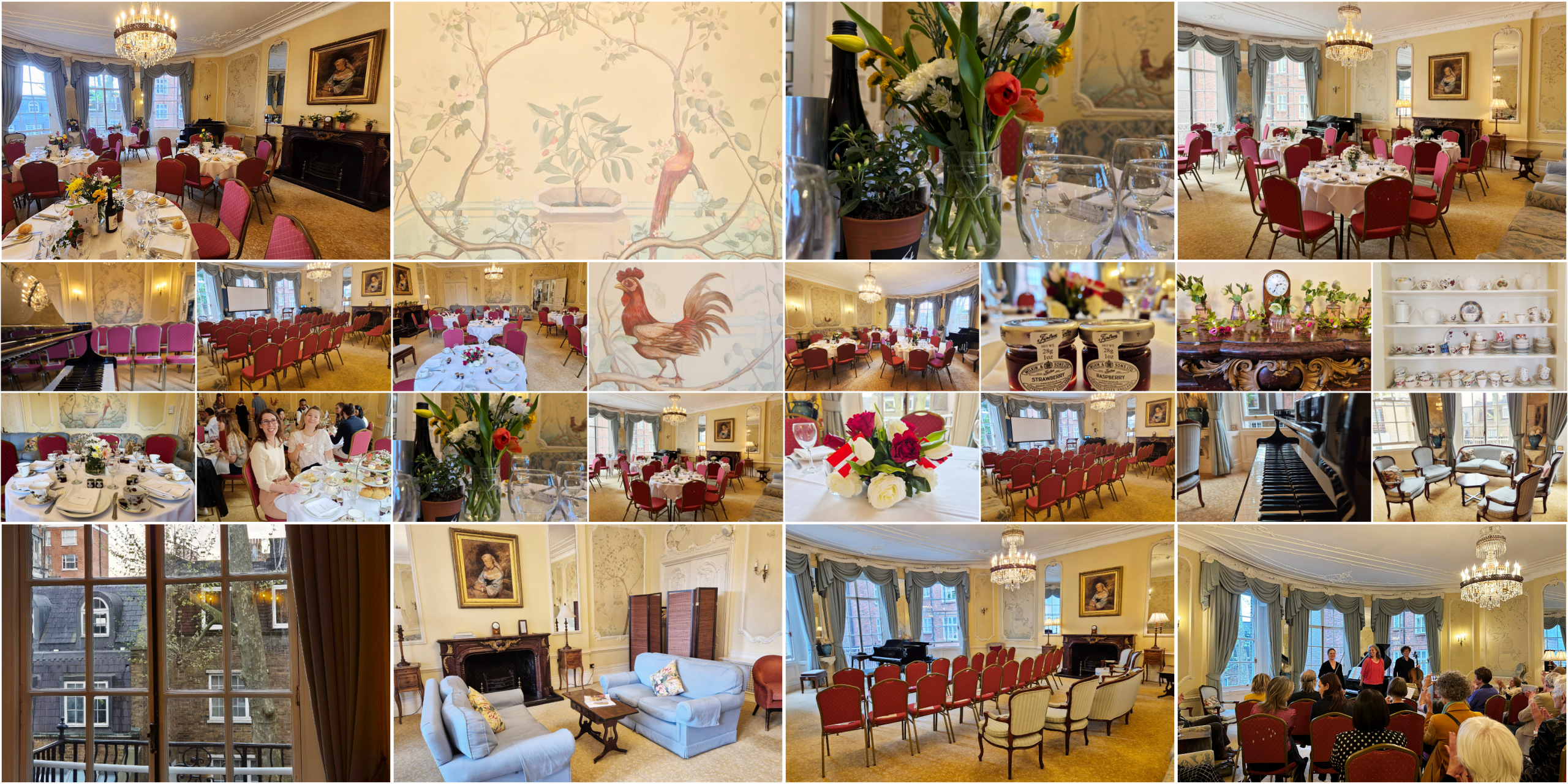 University Women's Club Drawing Room, Concerts, Afternoon Tea, Conferences, Lunches.